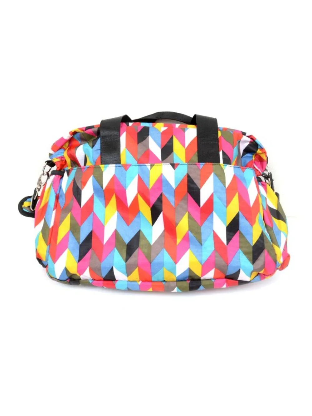 FRENCH BULL By Trend Lab Chevron Ziggy Duffel Shoulder Travel Diaper Bag Pink